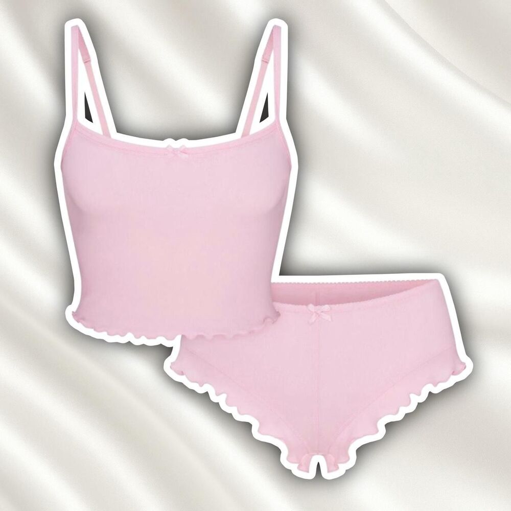 Skims Women's Pink pointelle set